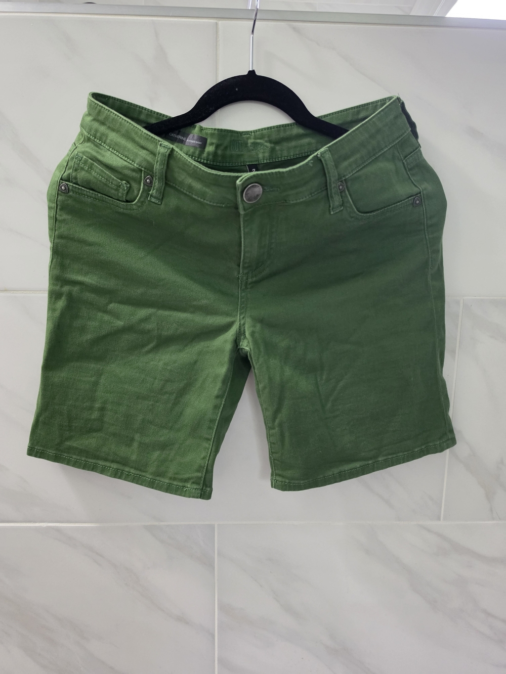 Women’s Green Stretch Cotton Shorts